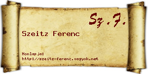 Szeitz Ferenc névjegykártya