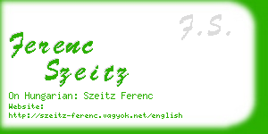 ferenc szeitz business card